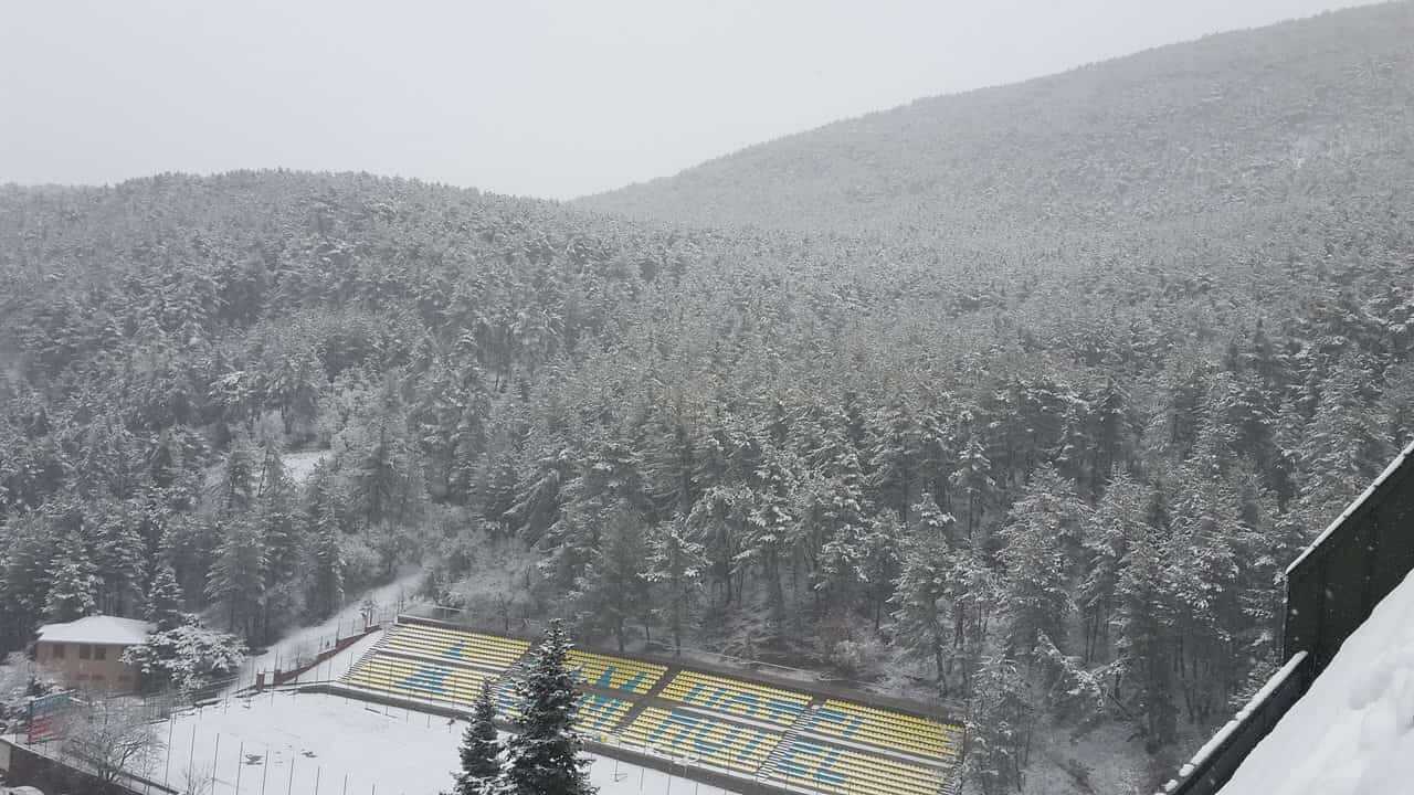 snowy view of soguksu national park from cam hotel