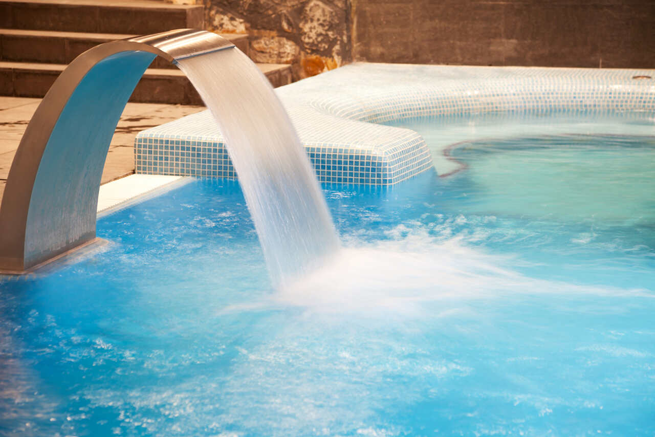 thermal pool with a fountain