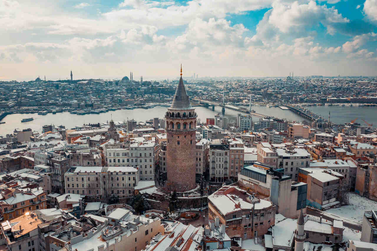 galata tower in winter 