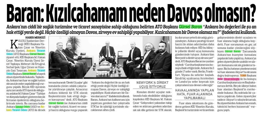 Gürsel Baran: Why shouldn't Kızılcahamam be Davos?