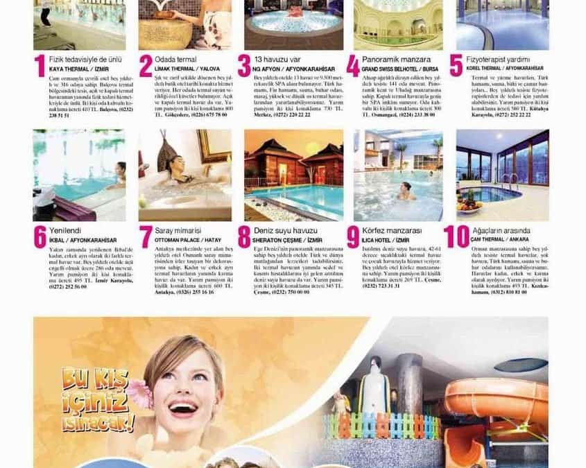 Çam Hotel, Hürriyet Gazetesinin Seçtiği En İyi 10 Termal Otel Arasında Yerini Aldı