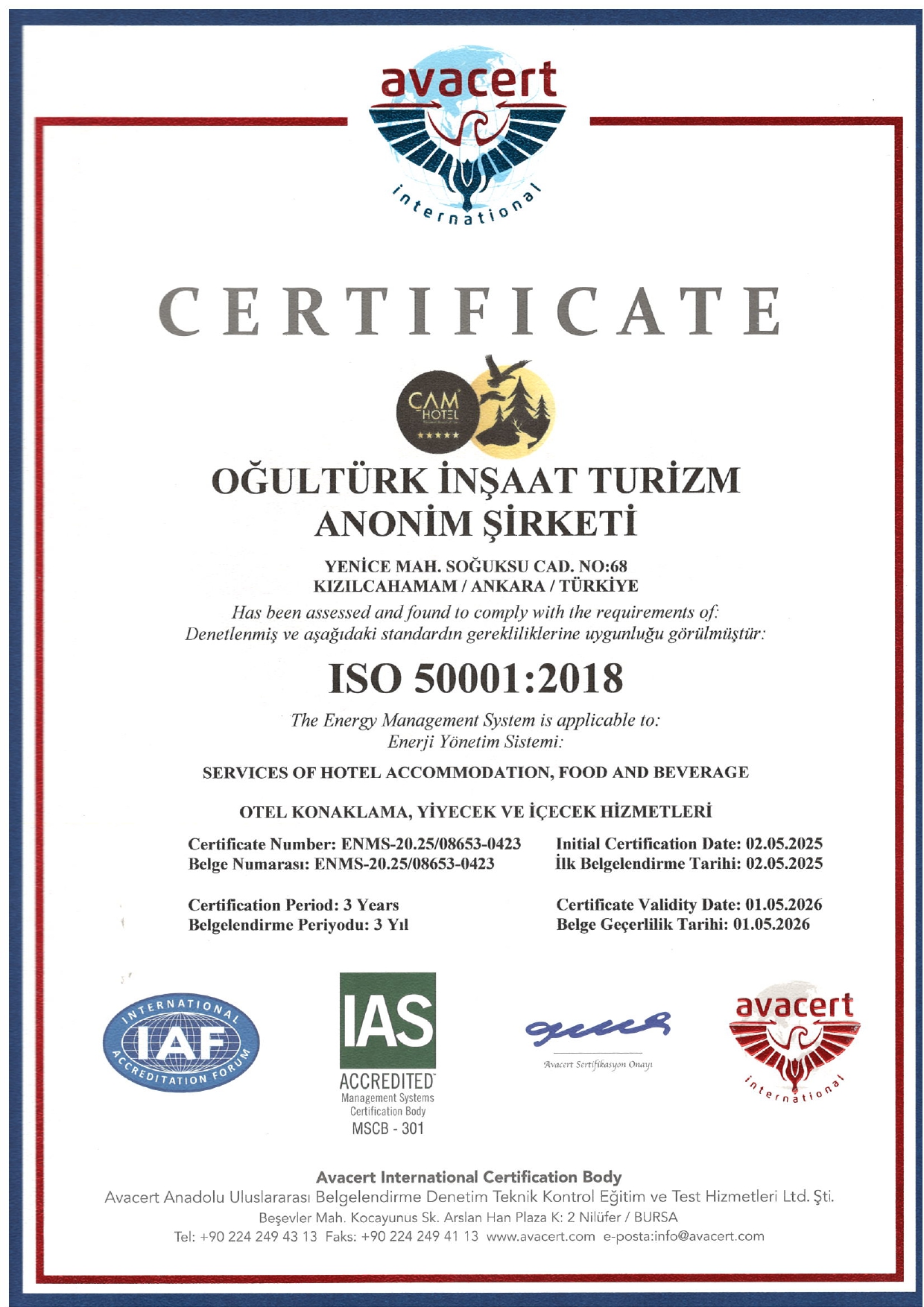 Çam Hotel Yangın Güvenlik Eğitimi Sertifikası 3