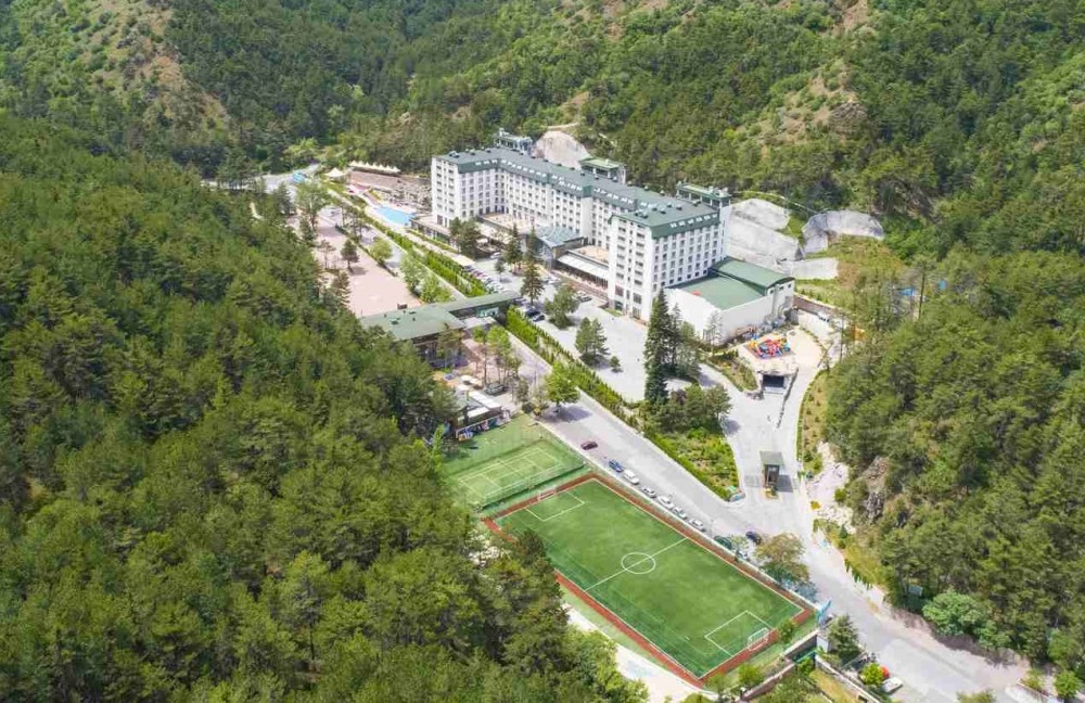 a thermal hotel with quality of football field in the green environment