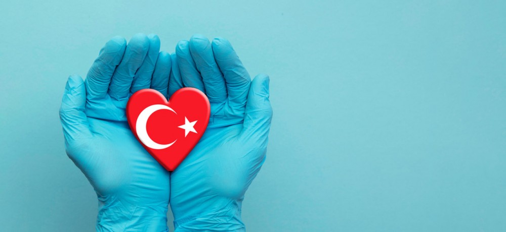 doctor glove and turkish flag