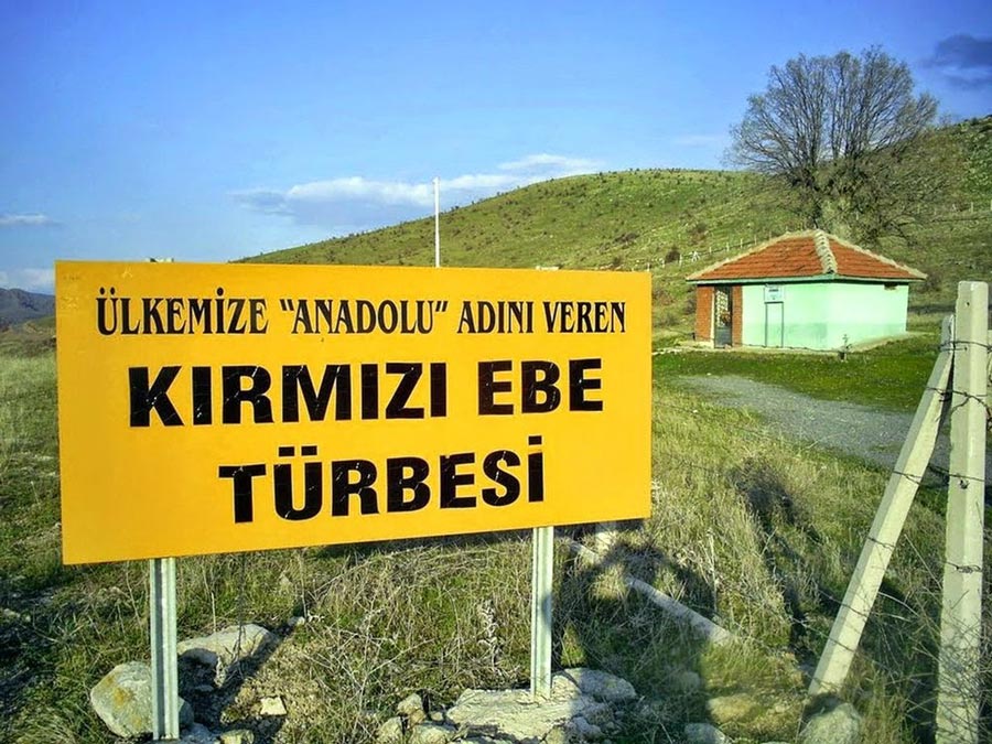 kızılcahamam, kırmızı ebe türbesi tabelası